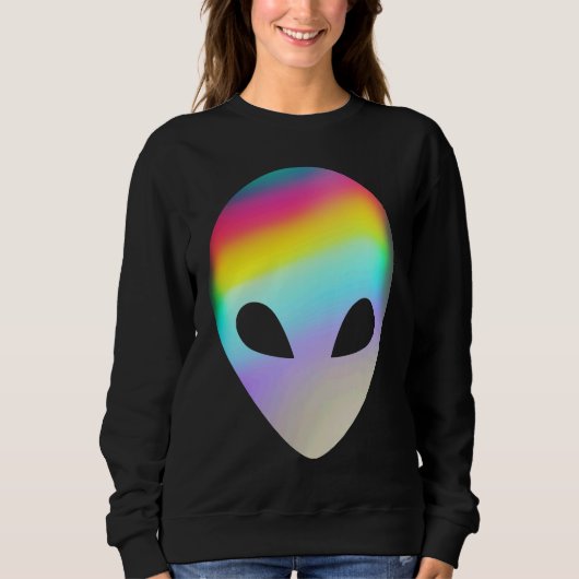 Alien Head Rave Face Colorful Believe UFO Costume Sweatshirt (Vorderseite)