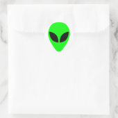 Alien Head Runder Aufkleber (Tasche)