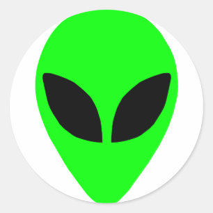 Alien Head Runder Aufkleber