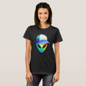 Alien Head Sci Fi Trippy Techno Rave Edm Music Fes T-Shirt (Vorne ganz)