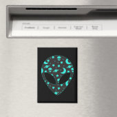 Alien Head Space Muster Design Magnet (In Situ (Geschirrspüler))