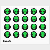 Alien Head Sticker (Blatt)