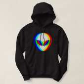Alien Head Trippy Vaporwave Techno Rave EDM Music Hoodie (Design vorne)