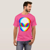 Alien Head Trippy Vaporwave Techno Rave Edm Music T-Shirt (Vorne ganz)