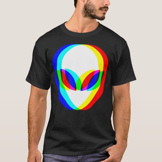 Alien Head Trippy Vaporwave Techno Rave Edm Music T-Shirt (Vorderseite)