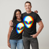 Alien Head Trippy Vaporwave Techno Rave Edm Music T-Shirt (Unisex)