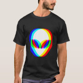 Alien Head Trippy Vaporwave Techno Rave Edm Music T-Shirt (Vorderseite)