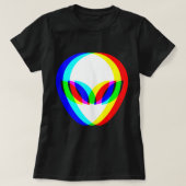 Alien Head Trippy Vaporwave Techno Rave EDM Music T-Shirt (Design vorne)