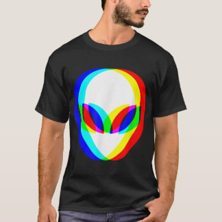 Alien Head Trippy Vaporwave Techno Rave EDM Music T-Shirt