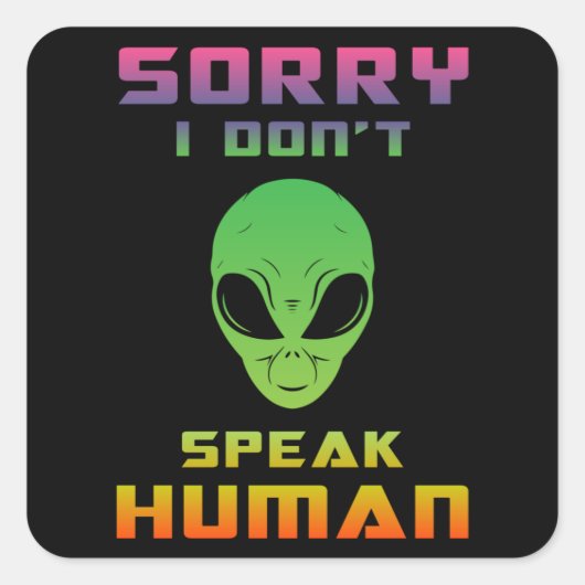 Alien Head Ufo Außerirdischen Space Area 51 Funny Quadratischer Aufkleber (Vorderseite)