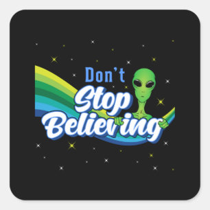 Alien Head Ufo Außerirdischen Space Area 51 Funny Quadratischer Aufkleber