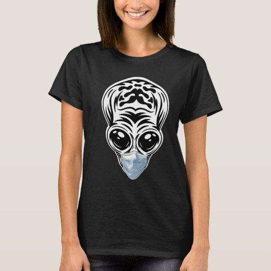Alien Head UFO Face Mask Ich glaube, Außerirdische T-Shirt (Vorderseite)