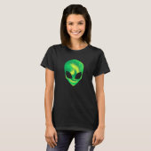 Alien Head Ufo unidentifizierte Ableitung fliegend T-Shirt (Vorne ganz)