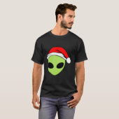 Alien Head Weihnachtsmannmütze Funny Alien glauben T-Shirt (Vorne ganz)