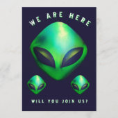 Alien Heads 40th Birthday Party Einladung (Vorderseite)