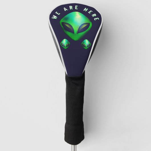 Alien Heads "We Are Here" Golf Headcover (Vorderseite)