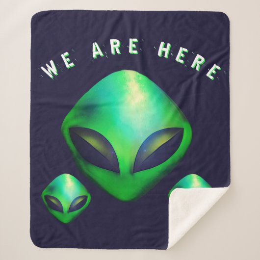 Alien Heads "We Are Here" Sherpadecke (Vorderseite)