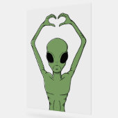 Alien-Herz-Pose Acrylschild (Winkel)