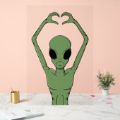 Alien-Herz-Pose Acrylschild (Hochzeit)