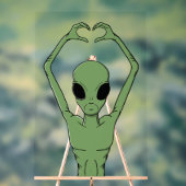 Alien-Herz-Pose Acrylschild (Neutral)
