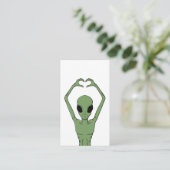 Alien-Herz-Pose Begleitkarte (Stehend Vorderseite)