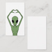 Alien-Herz-Pose Begleitkarte (Vorne/Hinten)