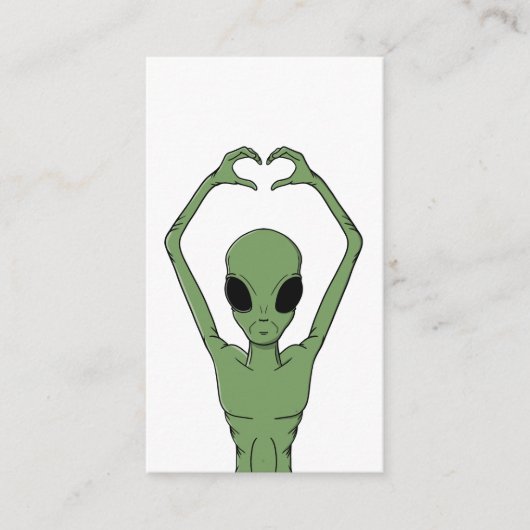 Alien-Herz-Pose Begleitkarte (Vorderseite)