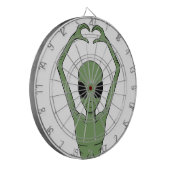 Alien-Herz-Pose Dartscheibe (Vorderseite Links)