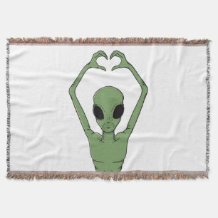 Alien-Herz-Pose Decke