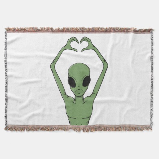Alien-Herz-Pose Decke (Vorderseite)