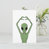 Alien-Herz-Pose Einladung (Stehend Vorderseite)
