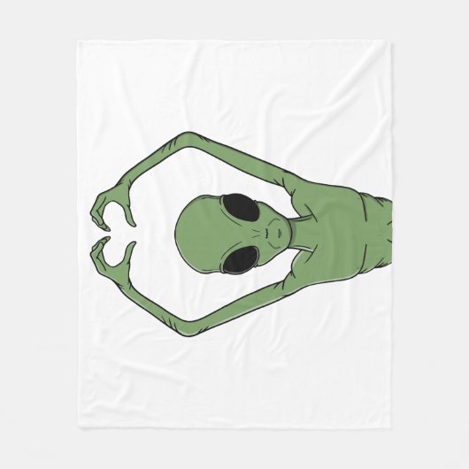 Alien-Herz-Pose Fleecedecke (Vorderseite)