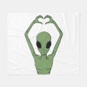 Alien-Herz-Pose Fleecedecke (Vorderseite (Horizontal))