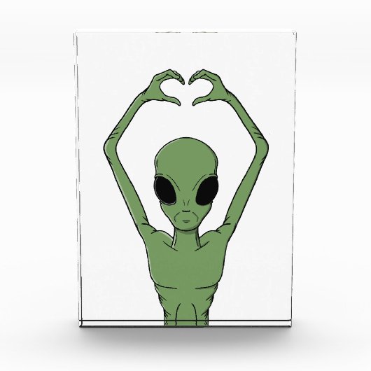 Alien-Herz-Pose Fotoblock (Vorderseite)