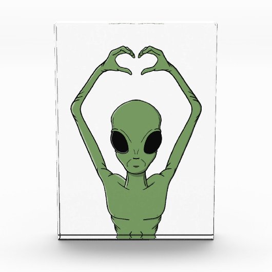 Alien-Herz-Pose Fotoblock (Vorderseite)