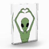 Alien-Herz-Pose Fotoblock (Links)