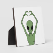 Alien-Herz-Pose Fotoplatte (Vorderseite)