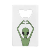 Alien-Herz-Pose Geldbeutel Flaschenöffner (Rückseite)