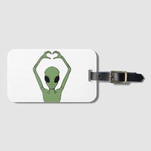 Alien-Herz-Pose Gepäckanhänger
