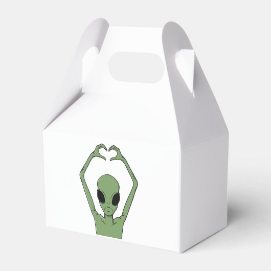 Alien-Herz-Pose Geschenkschachtel (Vorderseite)