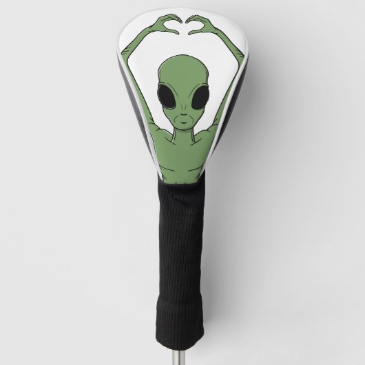 Alien-Herz-Pose Golf Headcover (Vorderseite)