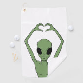 Alien-Herz-Pose Golfhandtuch (Insitu)
