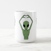 Alien-Herz-Pose Kaffeetasse (Mittel)