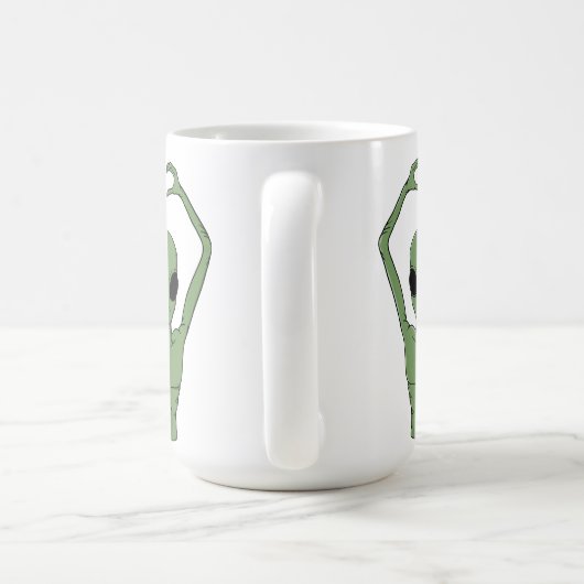 Alien-Herz-Pose Kaffeetasse (Henkel)