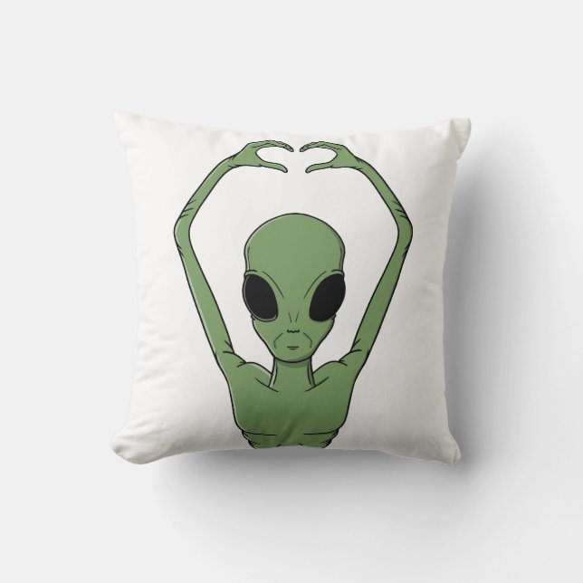 Alien-Herz-Pose Kissen (Vorderseite)