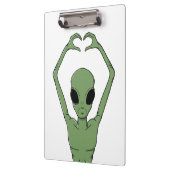 Alien-Herz-Pose Klemmbrett (Links)