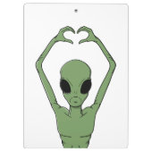 Alien-Herz-Pose Klemmbrett (Rückseite)