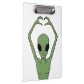 Alien-Herz-Pose Klemmbrett (Rechts)