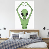 Alien-Herz-Pose Leinwanddruck (Insitu (Schlafzimmer))