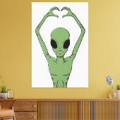 Alien-Herz-Pose Leinwanddruck (Insitu (Wohnzimmer))